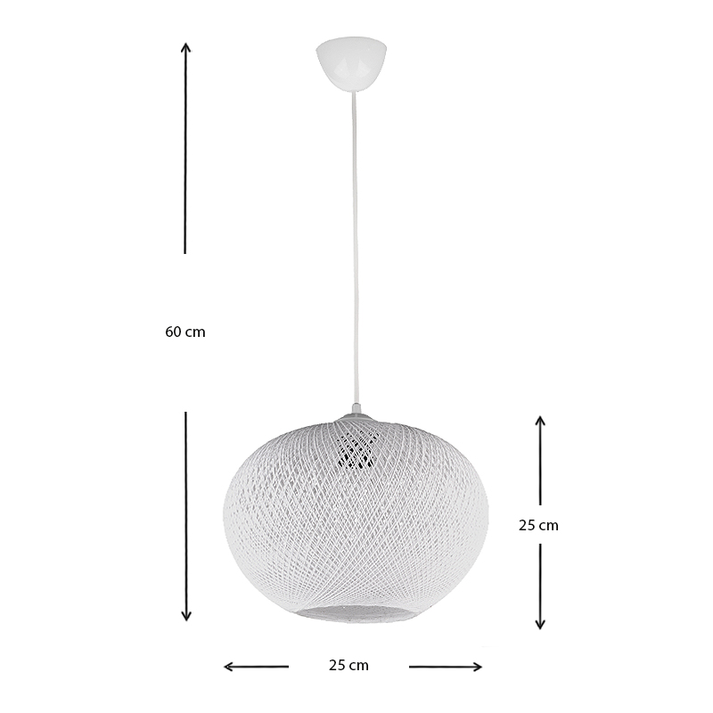 Φωτιστικό οροφής Visca E27 από σχοινί μονόφωτο χρώμα λευκό 25x25x60εκ.