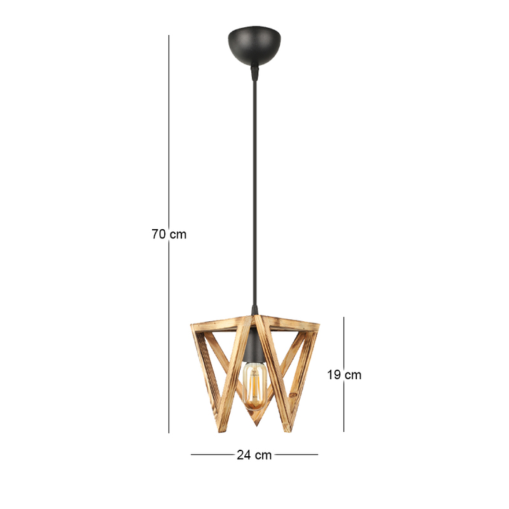 Φωτιστικό οροφής Nexo E27 ξύλινο μονόφωτο χρώμα φυσικό 24x21x70εκ.