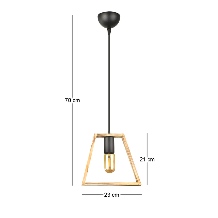 Φωτιστικό οροφής Tekli E27 ξύλινο μονόφωτο χρώμα φυσικό 23x3x70εκ.