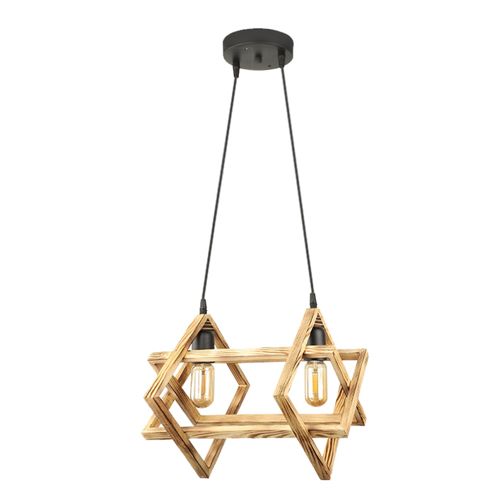 Φωτιστικό οροφής Pedora E27 ξύλινο δίφωτο χρώμα φυσικό 40x22x80εκ.