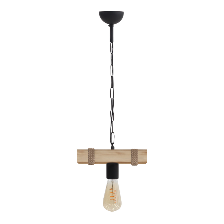 Φωτιστικό οροφής Vero E27 ξύλινο μονόφωτο χρώμα φυσικό 25x8x65εκ.