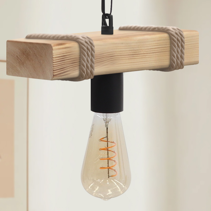 Φωτιστικό οροφής Vero E27 ξύλινο μονόφωτο χρώμα φυσικό 25x8x65εκ.