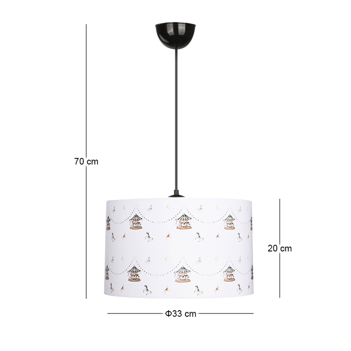 Φωτιστικό οροφής Tale E27 ύφασμα PVC μονόφωτο πολύχρωμο Ø33x70εκ.