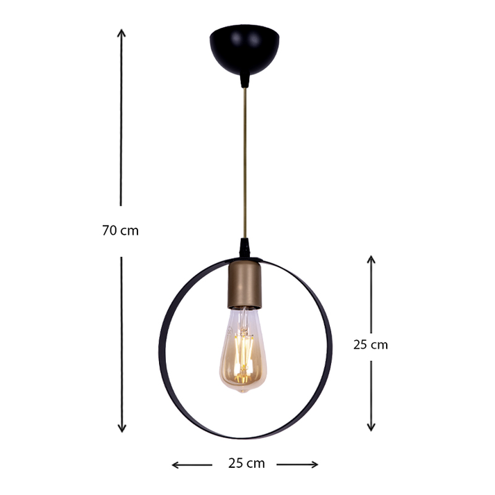 Φωτιστικό οροφής Liona E27 μεταλλικό μονόφωτο χρώμα μαύρο 25x10x70εκ.