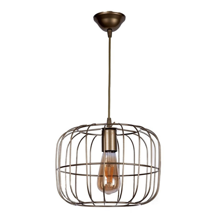 Φωτιστικό οροφής Cassie E27 μεταλλικό μονόφωτο χρώμα χρυσό Ø25x60εκ.