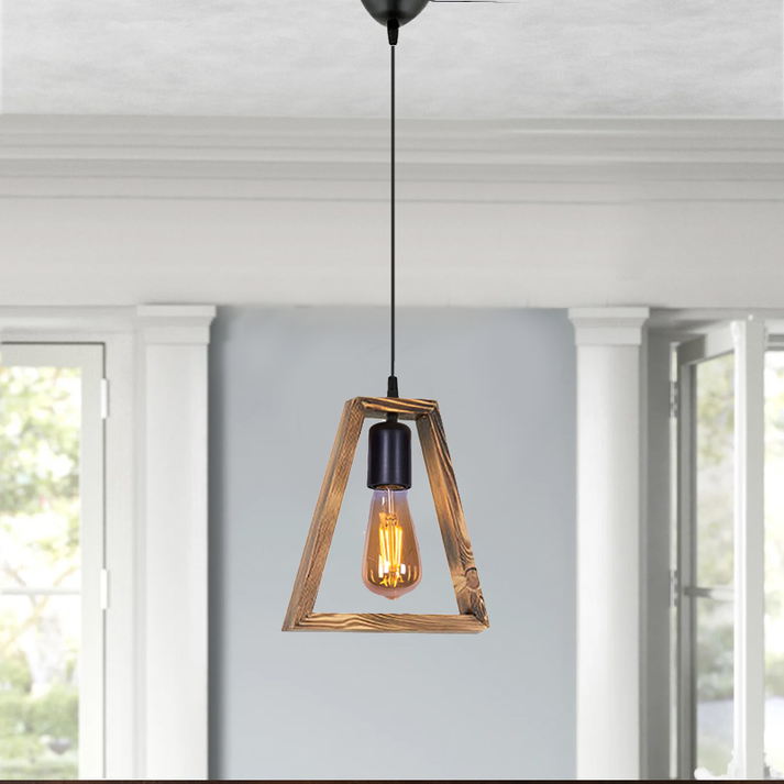 Φωτιστικό οροφής Esela E27 ξύλινο μονόφωτο χρώμα φυσικό 24x4x70εκ.