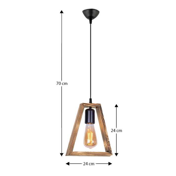 Φωτιστικό οροφής Esela E27 ξύλινο μονόφωτο χρώμα φυσικό 24x4x70εκ.