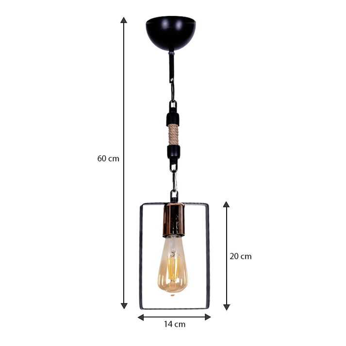 Φωτιστικό οροφής Pembe E27 μεταλλικό μονόφωτο χρώμα μαύρο 14x6x60εκ.