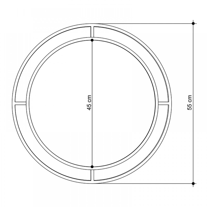 Καθρέφτης τοίχου Bubble αλουμινίου χρώμα μαύρο 57x2x57εκ.