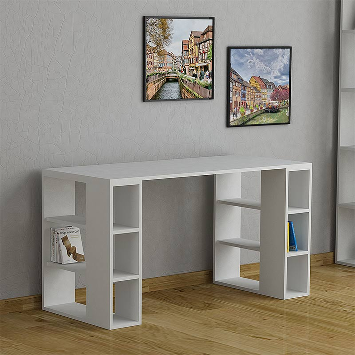 Γραφείο εργασίας Colmar χρώμα λευκό 140x60x75εκ