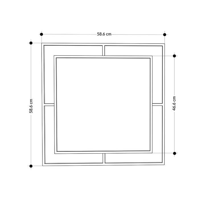 Καθρέφτης τοίχου Corner αλουμινίου χρώμα χρυσό 58,6x2x58,6εκ.