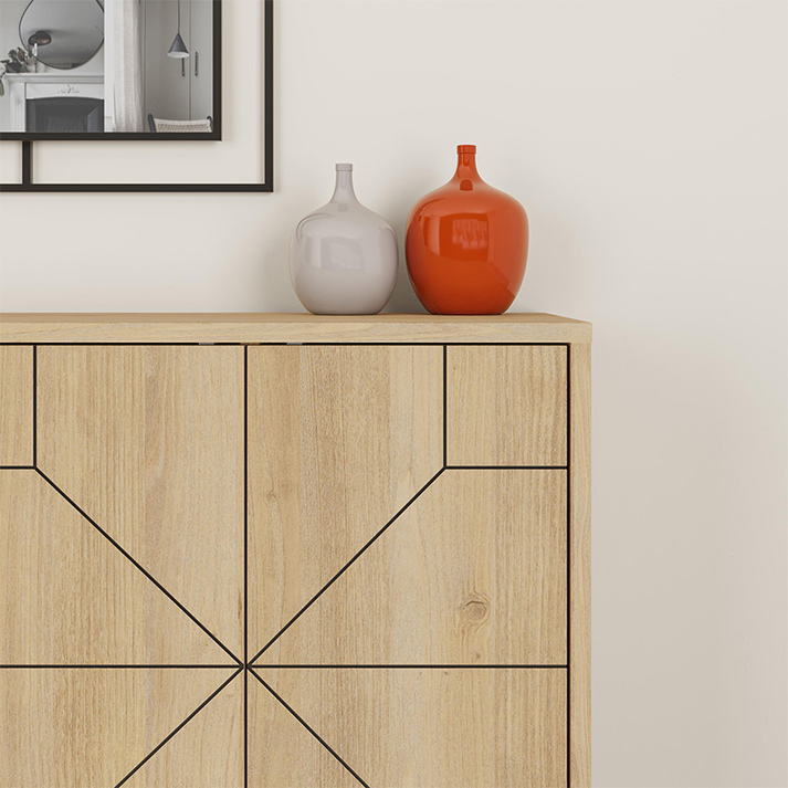 Μπουφές Dune χρώμα φυσικό οξιάς 123x35x77,4εκ.