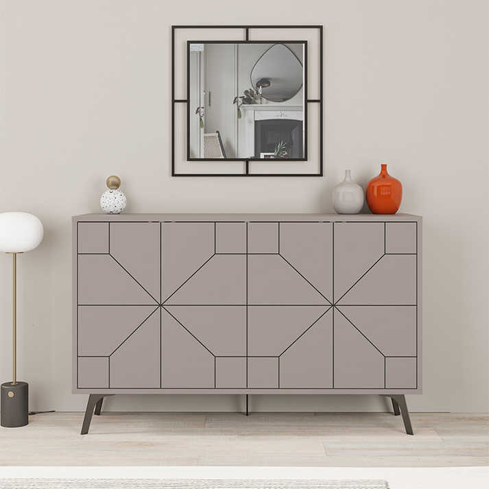 Μπουφές Dune χρώμα ανοιχτή μόκα 123x35x77,4εκ.