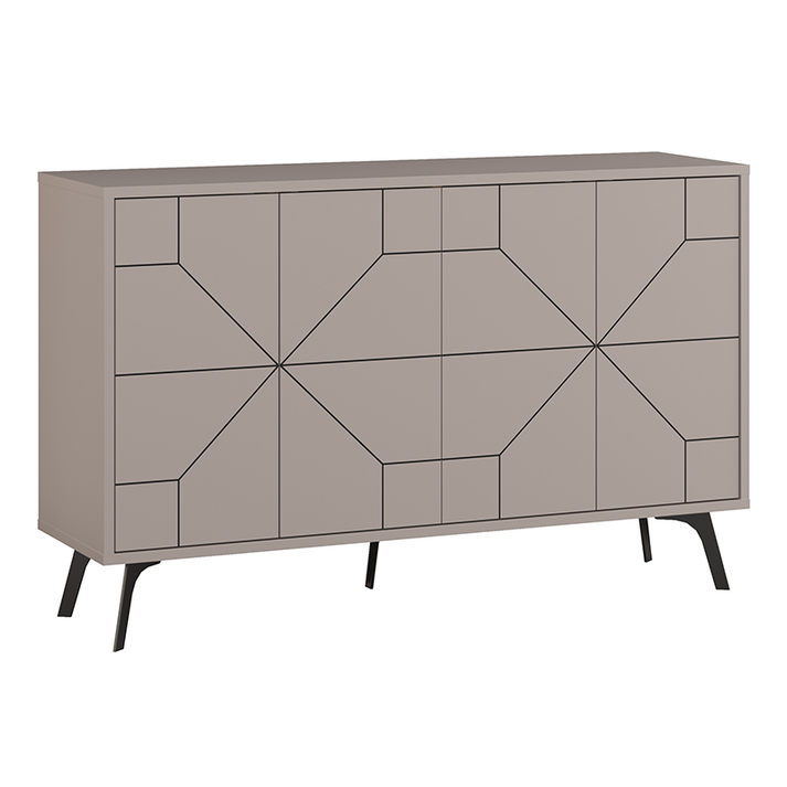 Μπουφές Dune χρώμα ανοιχτή μόκα 123x35x77,4εκ.