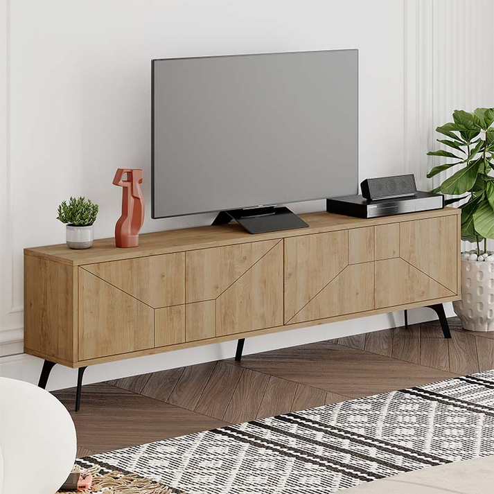 Έπιπλο τηλεόρασης Dune χρώμα φυσικό οξιάς 180x29,6x50εκ.