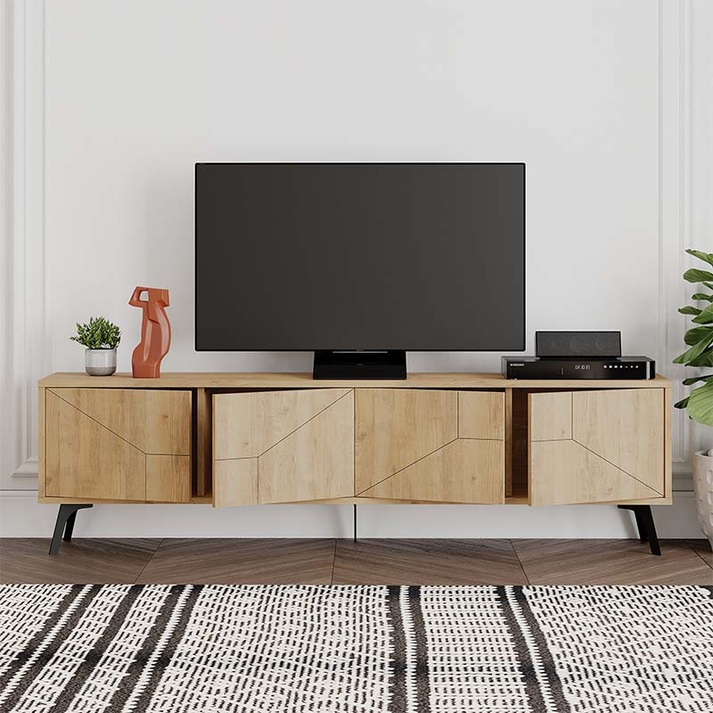 Έπιπλο τηλεόρασης Dune χρώμα φυσικό οξιάς 180x29,6x50εκ.
