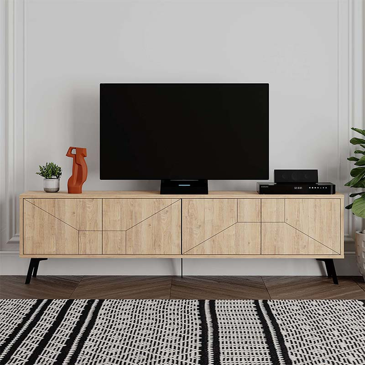 Έπιπλο τηλεόρασης Dune χρώμα φυσικό οξιάς 180x29,6x50εκ.