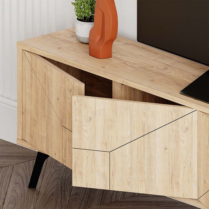 Έπιπλο τηλεόρασης Dune χρώμα φυσικό οξιάς 180x29,6x50εκ.