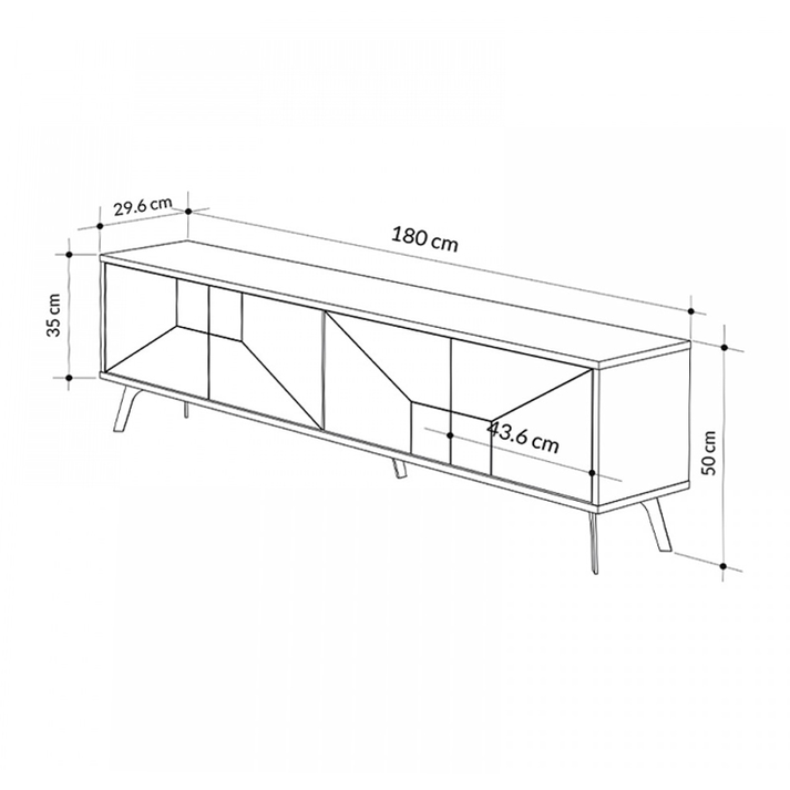 Έπιπλο τηλεόρασης Dune χρώμα φυσικό οξιάς 180x29,6x50εκ.