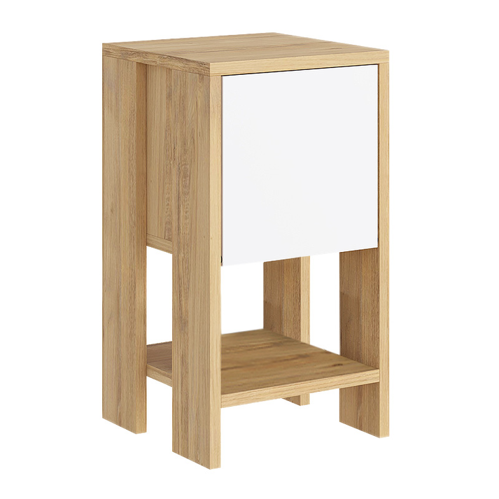 Κομοδίνο Ema χρώμα sapphire oak - λευκό 30x30x55εκ.