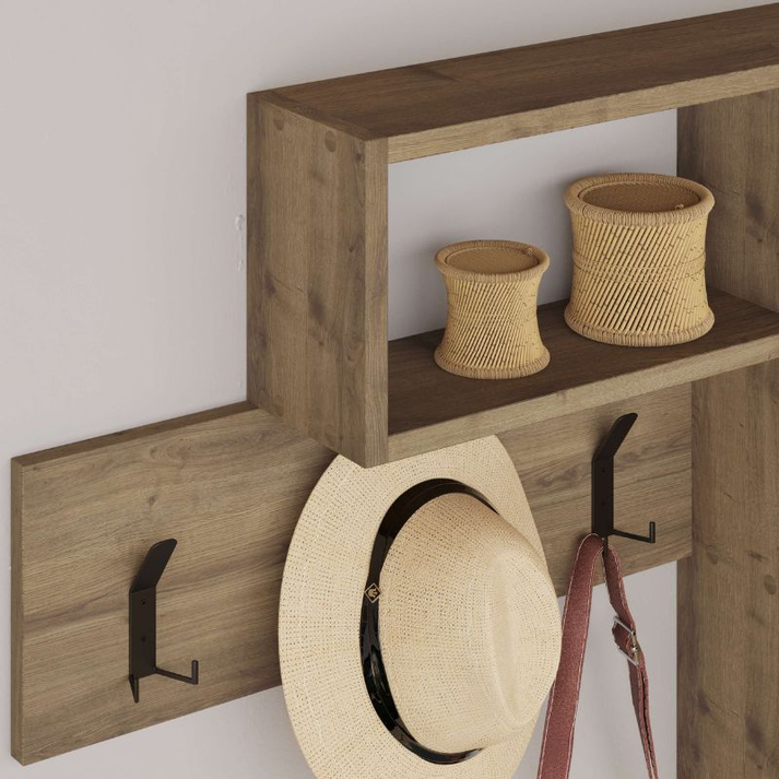 Κρεμάστρα τοίχου Game χρώμα ανοιχτό καρυδί 99,5x15x61εκ.