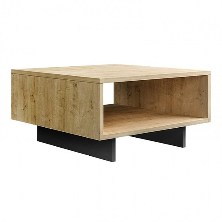 Τραπεζάκι σαλονιού Hola χρώμα φυσικό οξιάς - ανθρακί 60x60x32εκ.