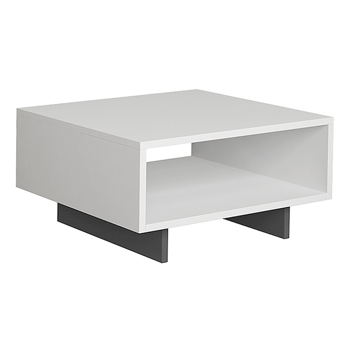 Τραπεζάκι σαλονιού Hola χρώμα λευκό - ανθρακί 60x60x32εκ.