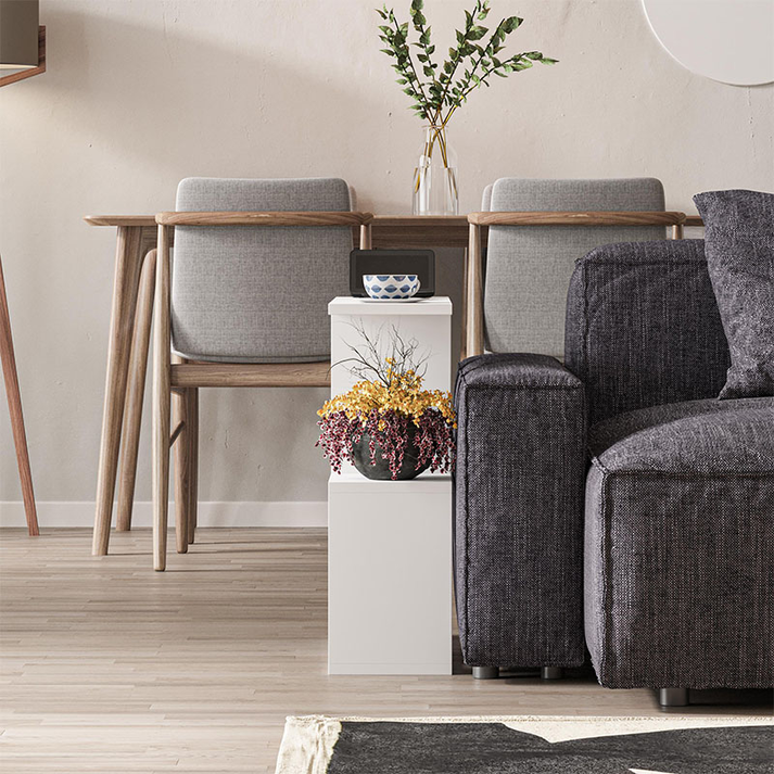 Βοηθητικό τραπεζάκι Homemania χρώμα λευκό 60x20x60εκ.