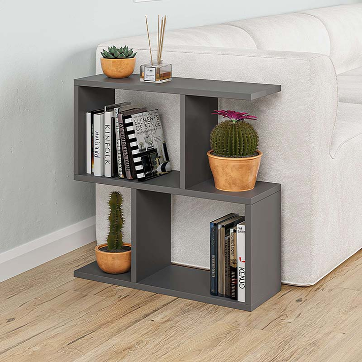 Βοηθητικό τραπεζάκι Homemania χρώμα ανθρακί 60x20x60εκ.