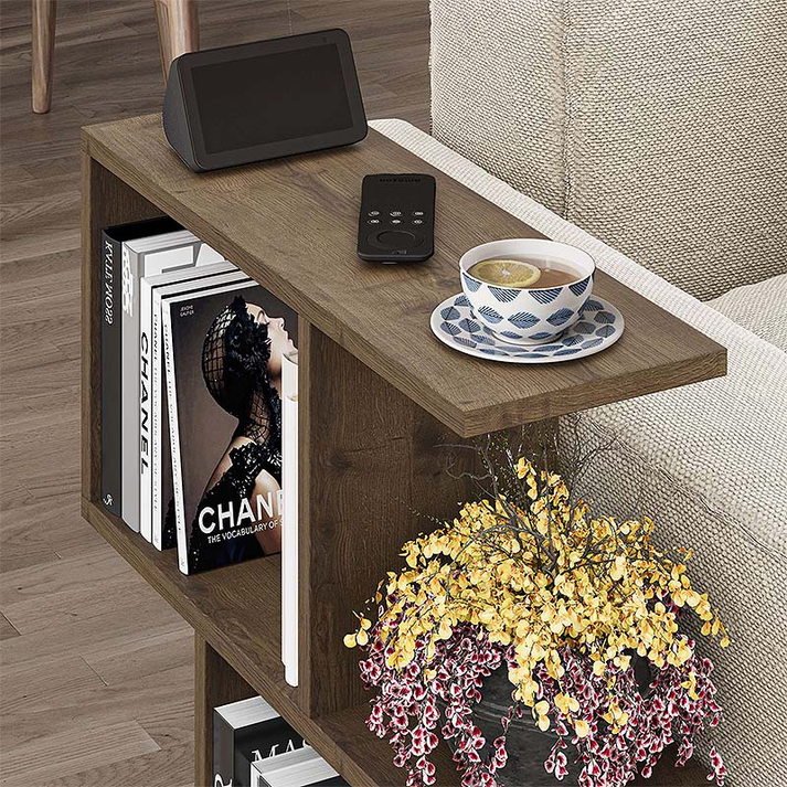 Βοηθητικό τραπεζάκι Homemania χρώμα ανοιχτό καρυδί 60x20x60εκ.