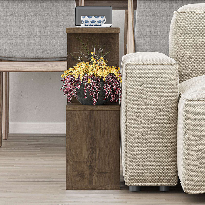 Βοηθητικό τραπεζάκι Homemania χρώμα ανοιχτό καρυδί 60x20x60εκ.