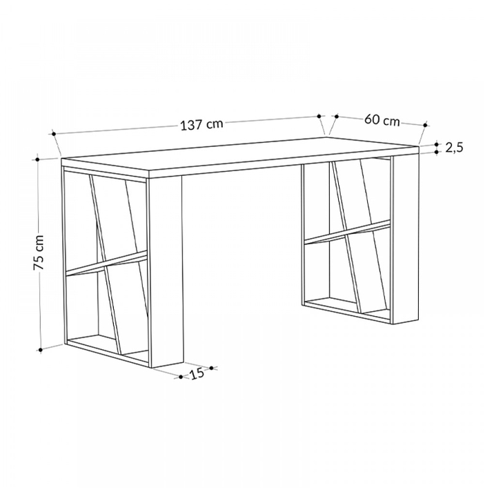 Γραφείο εργασίας Honey χρώμα λευκό 137x60x75εκ