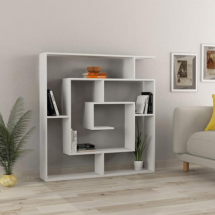Βιβλιοθήκη Labirent χρώμα λευκό 125x22x129εκ.