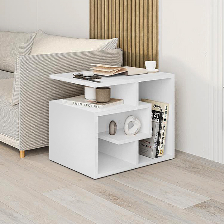 Βοηθητικό τραπεζάκι Labirent χρώμα λευκό 54x40x45εκ.