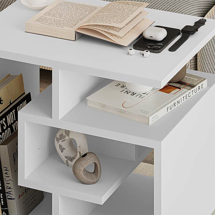 Βοηθητικό τραπεζάκι Labirent χρώμα λευκό 54x40x45εκ.