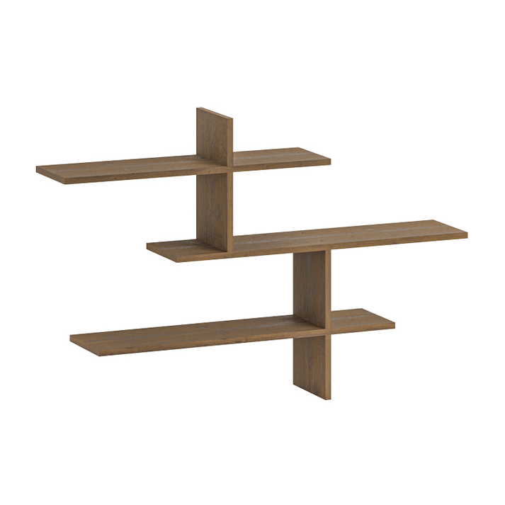 Ραφιέρα τοίχου Leo χρώμα ανοιχτό καρυδί 123x22x80εκ.