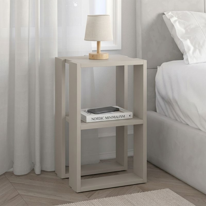 Κομοδίνο - Τραπεζάκι βοηθητικό Lonie χρώμα sandstone 34x30x55εκ.