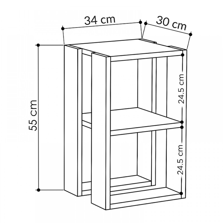 Κομοδίνο - Τραπεζάκι βοηθητικό Lonie χρώμα travertine 34x30x55εκ.