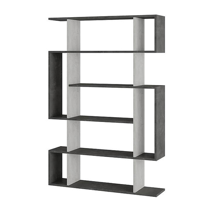 Βιβλιοθήκη Mito χρώμα λευκό αντικέ - γκρι ρετρό 108x25x161εκ.