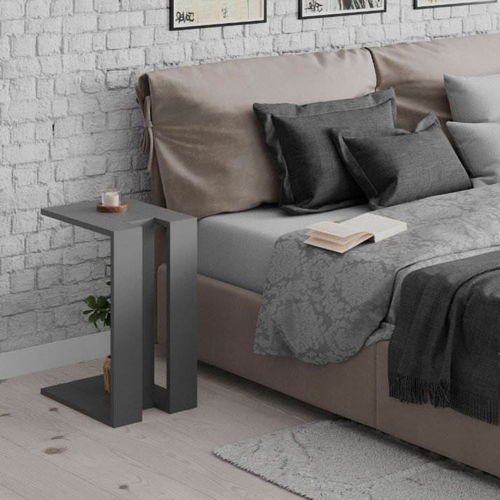 Τραπεζάκι βοηθητικό Muju χρώμα ανθρακί 30x40x57εκ.