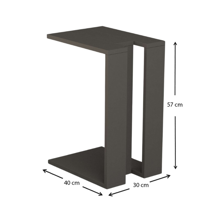 Τραπεζάκι βοηθητικό Muju χρώμα ανθρακί 30x40x57εκ.