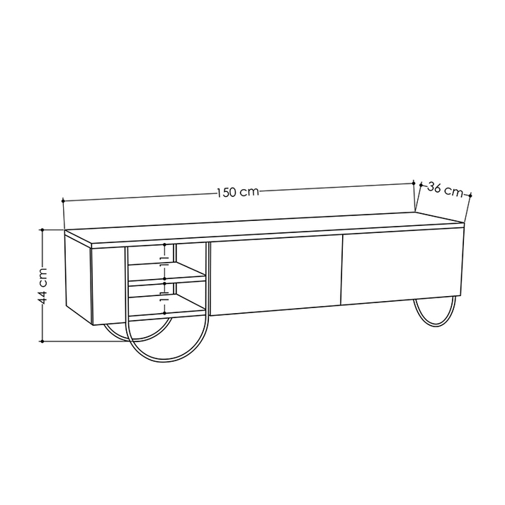 Έπιπλο τηλεόρασης Norfolk χρώμα λευκό 151x35x43εκ.
