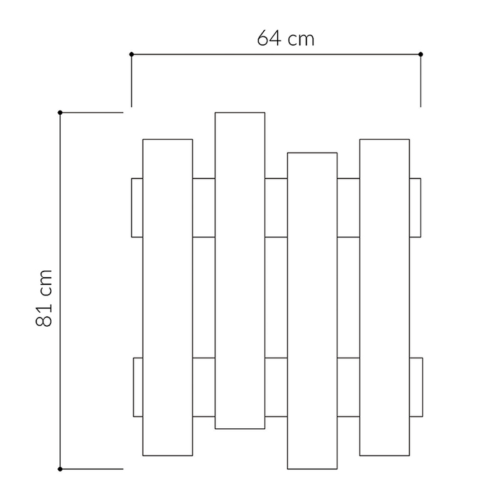 Κρεμάστρα τοίχου Wave χρώμα φυσικό οξιάς 64x4x81εκ.