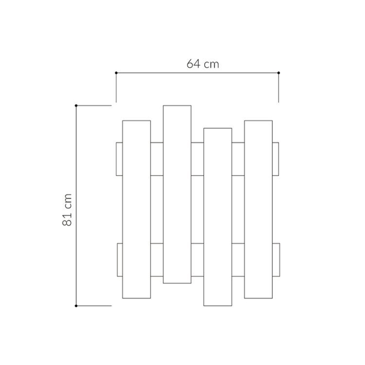 Κρεμάστρα τοίχου Wave χρώμα black wood 64x4x81εκ.