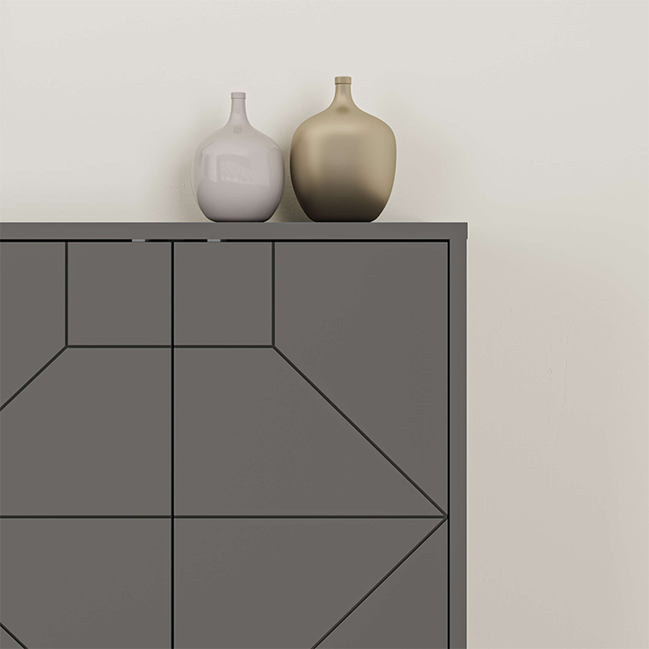 Μπουφές Dune χρώμα ανθρακί 184x35x77,4εκ.