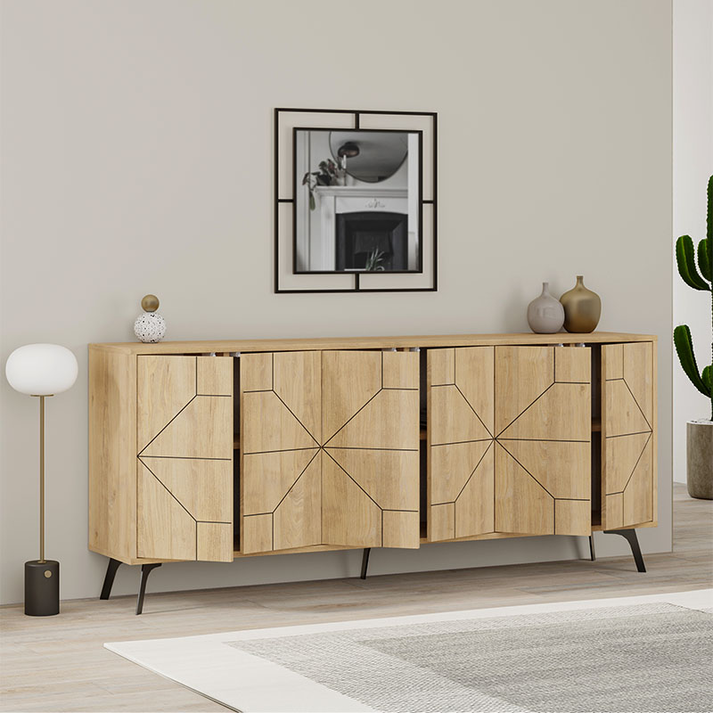 Μπουφές Dune χρώμα φυσικό οξιάς 184x35x77,4εκ.