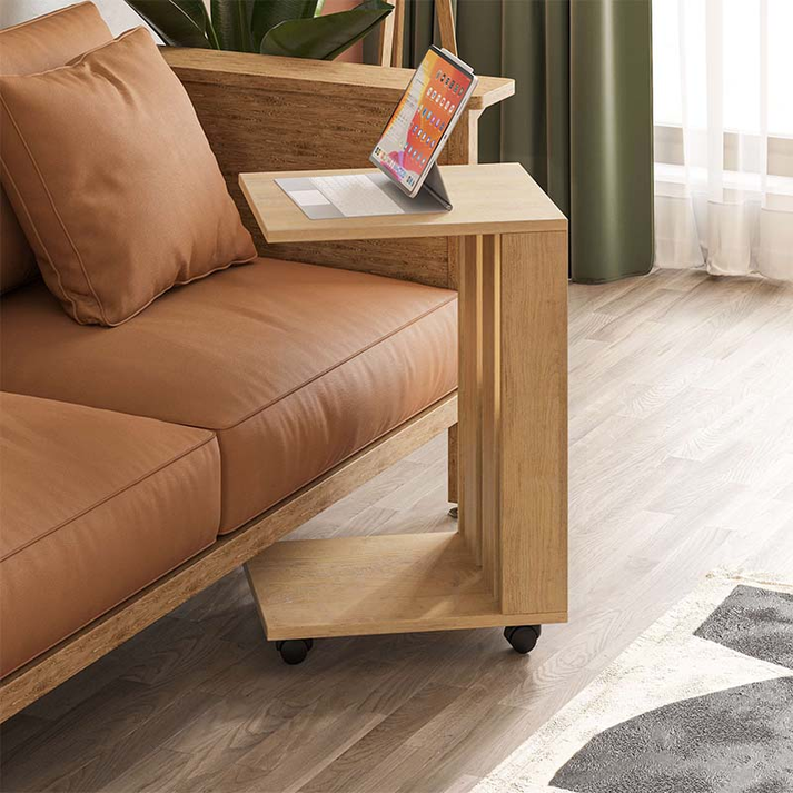 Τραπεζάκι βοηθητικό Edi χρώμα φυσικό οξιάς 37x45x60εκ.