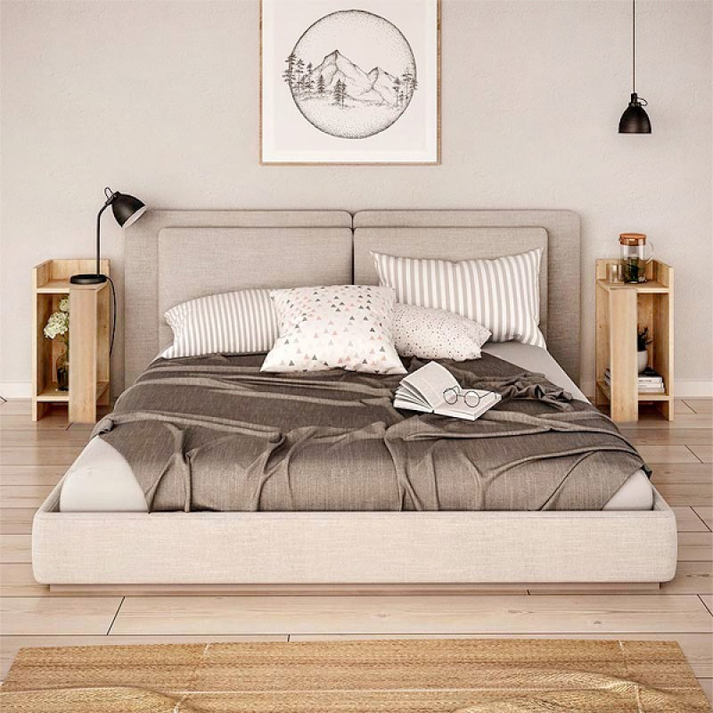 Κομοδίνο Elos σετ 2 τεμαχίων χρώμα sapphire oak 25x27x60εκ.