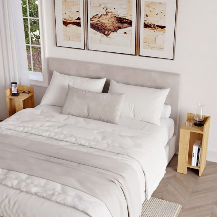 Κομοδίνο Elos σετ 2 τεμαχίων χρώμα sapphire oak 25x27x60εκ.