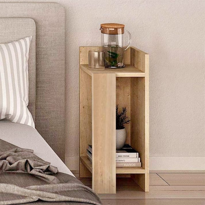 Κομοδίνο Elos σετ 2 τεμαχίων χρώμα sapphire oak 25x27x60εκ.